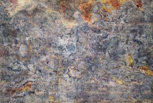 Martin Werthmann: No 9, 2025 , monotypischer Holzschnitt auf Leinwand / monotypic woodblock print on canvas , 206x296cm.